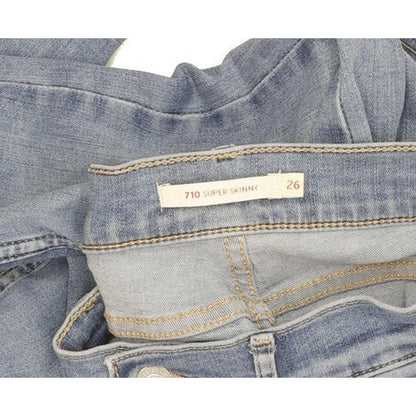 Levi's 710 Super Women Blue Skinny Slim Stretch Jeans W26 L31
