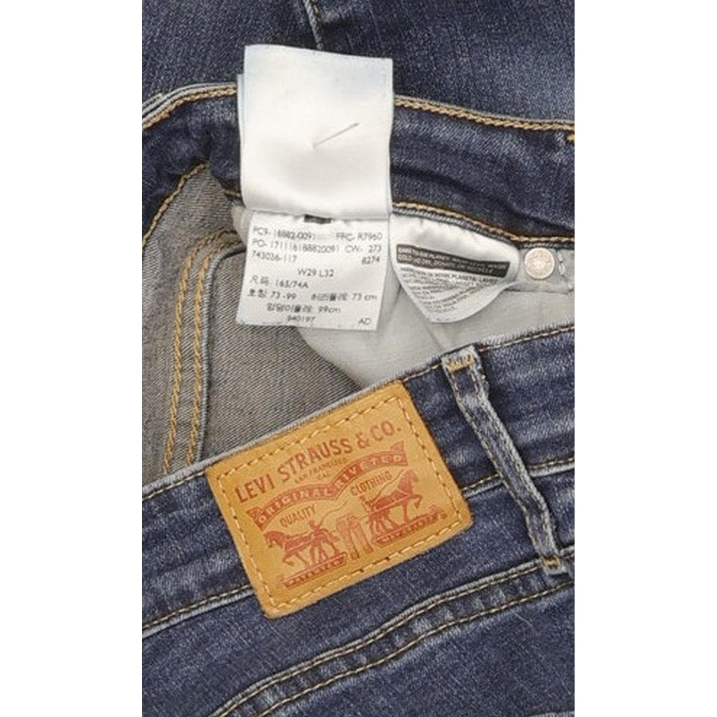 Levi's 721 Women Blue Skinny Slim Stretch Jeans W29 L32