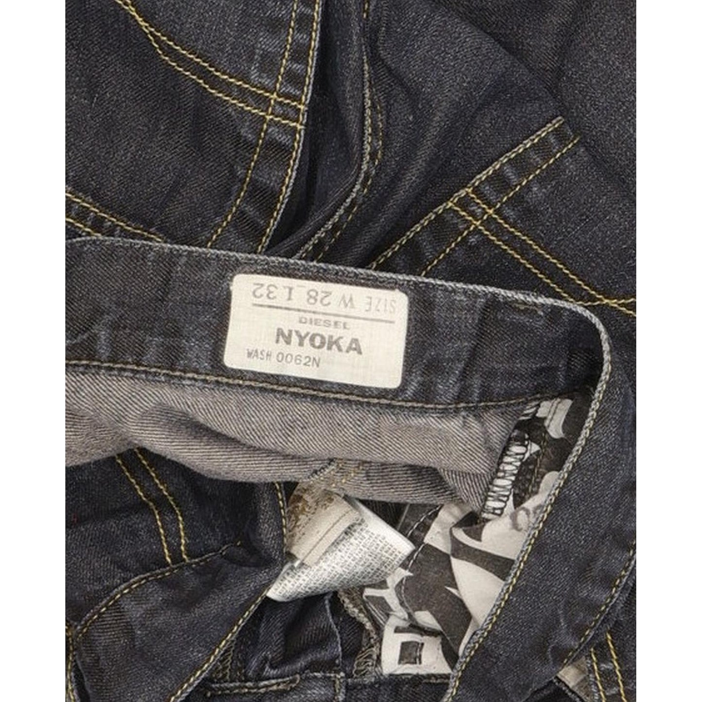 Diesel Nyoka 0062N Blue Tapered Regular Boyfriend Jeans High Waisted W28 L32