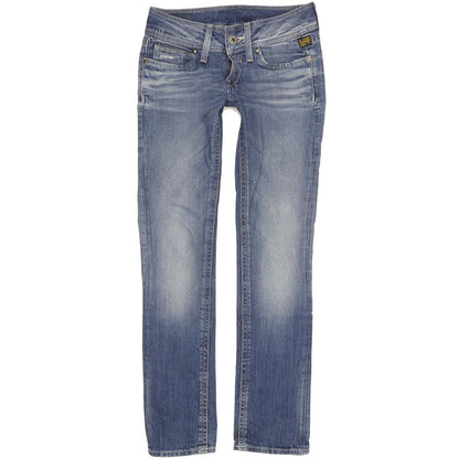 G-Star Ford Women Blue Straight Slim Stretch Jeans W26 L31