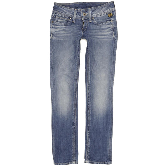G-Star Ford Women Blue Straight Slim Stretch Jeans W26 L31