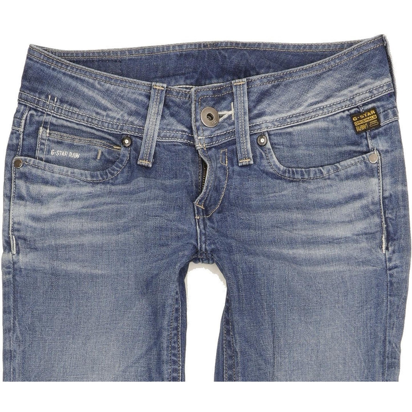G-Star Ford Women Blue Straight Slim Stretch Jeans W26 L31