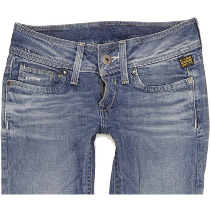 G-Star Ford Women Blue Straight Slim Stretch Jeans W26 L31