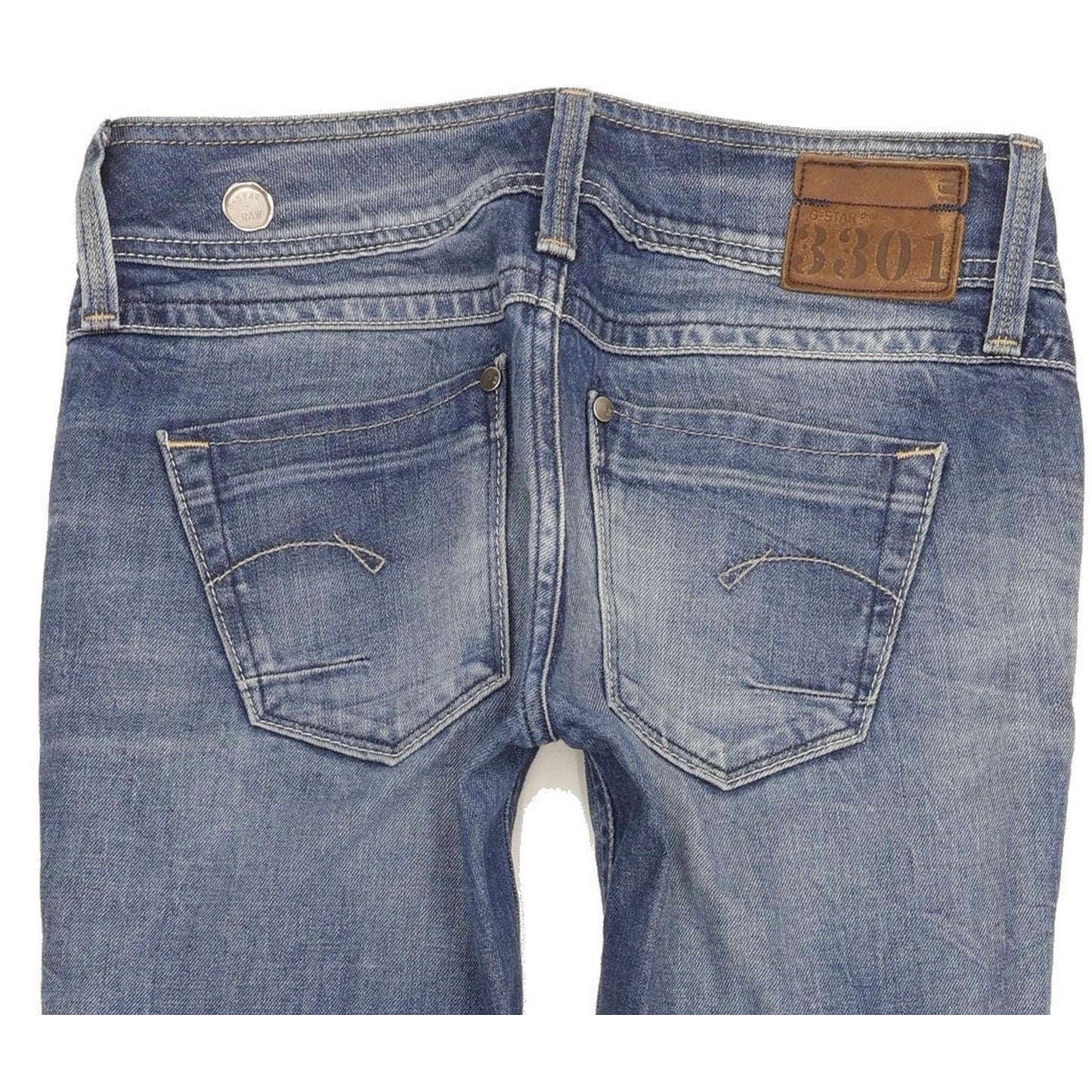 G-Star Ford Women Blue Straight Slim Stretch Jeans W26 L31