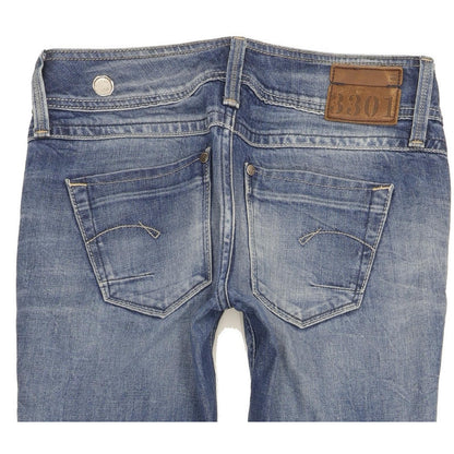 G-Star Ford Women Blue Straight Slim Stretch Jeans W26 L31
