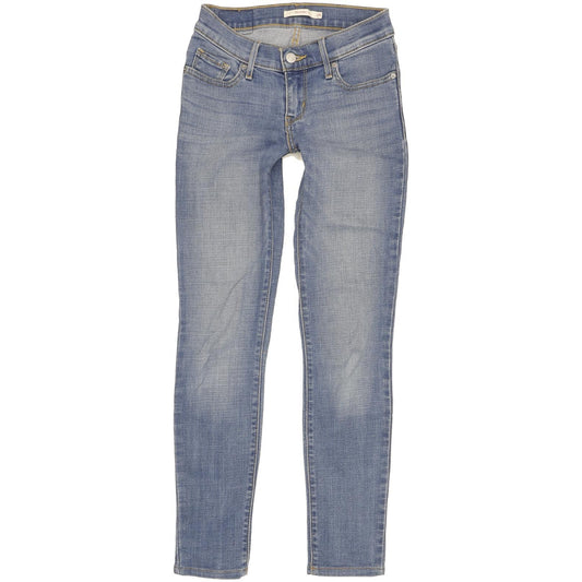 Levi's 711 Women Blue Skinny Slim Stretch Jeans W24 L28
