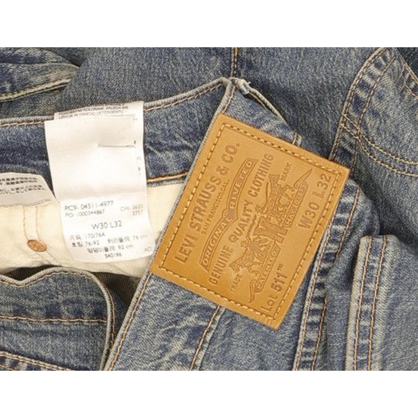 Levi's 511 Men Blue Straight Slim Stretch Jeans W30 L32