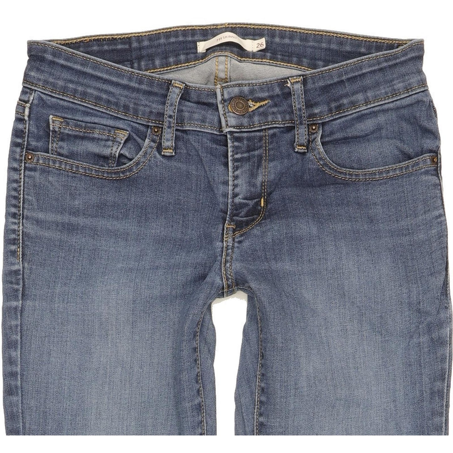 Levi's 711 Women Blue Skinny Slim Stretch Jeans W26 L29
