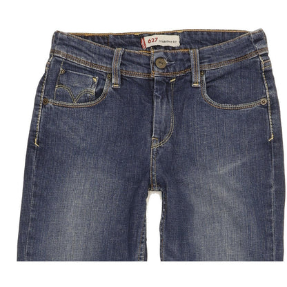 Levi's 627 Women Blue Straight Slim Stretch Jeans W26 L31
