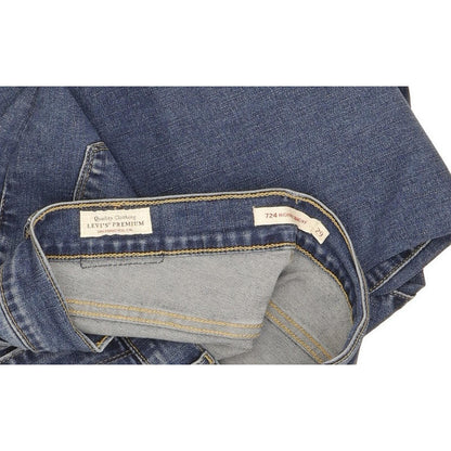Levi's 724 Blue Straight Slim Stretch Jeans High Waisted W29 L30