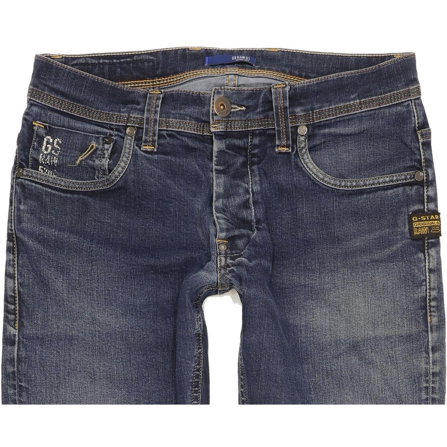 G-Star Women Blue Straight Slim Stretch Jeans W28 L31