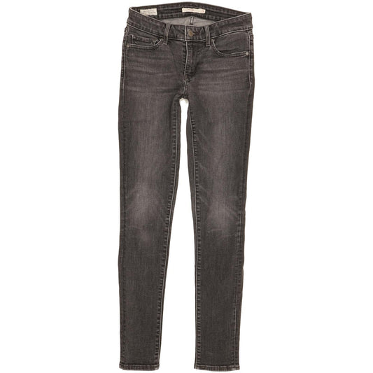 Levi's 711 Women Charcoal Skinny Slim Stretch Jeans W25 L30