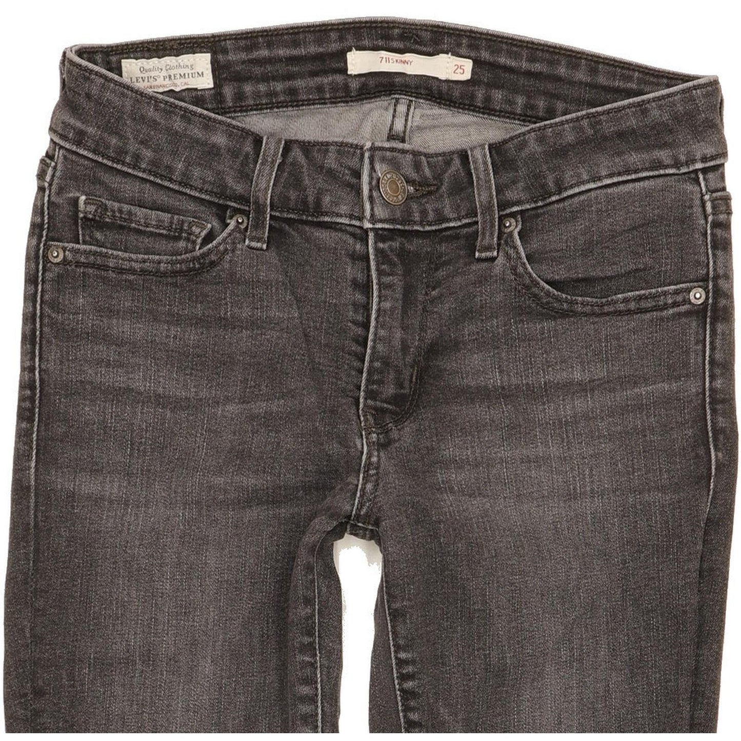 Levi's 711 Women Charcoal Skinny Slim Stretch Jeans W25 L30