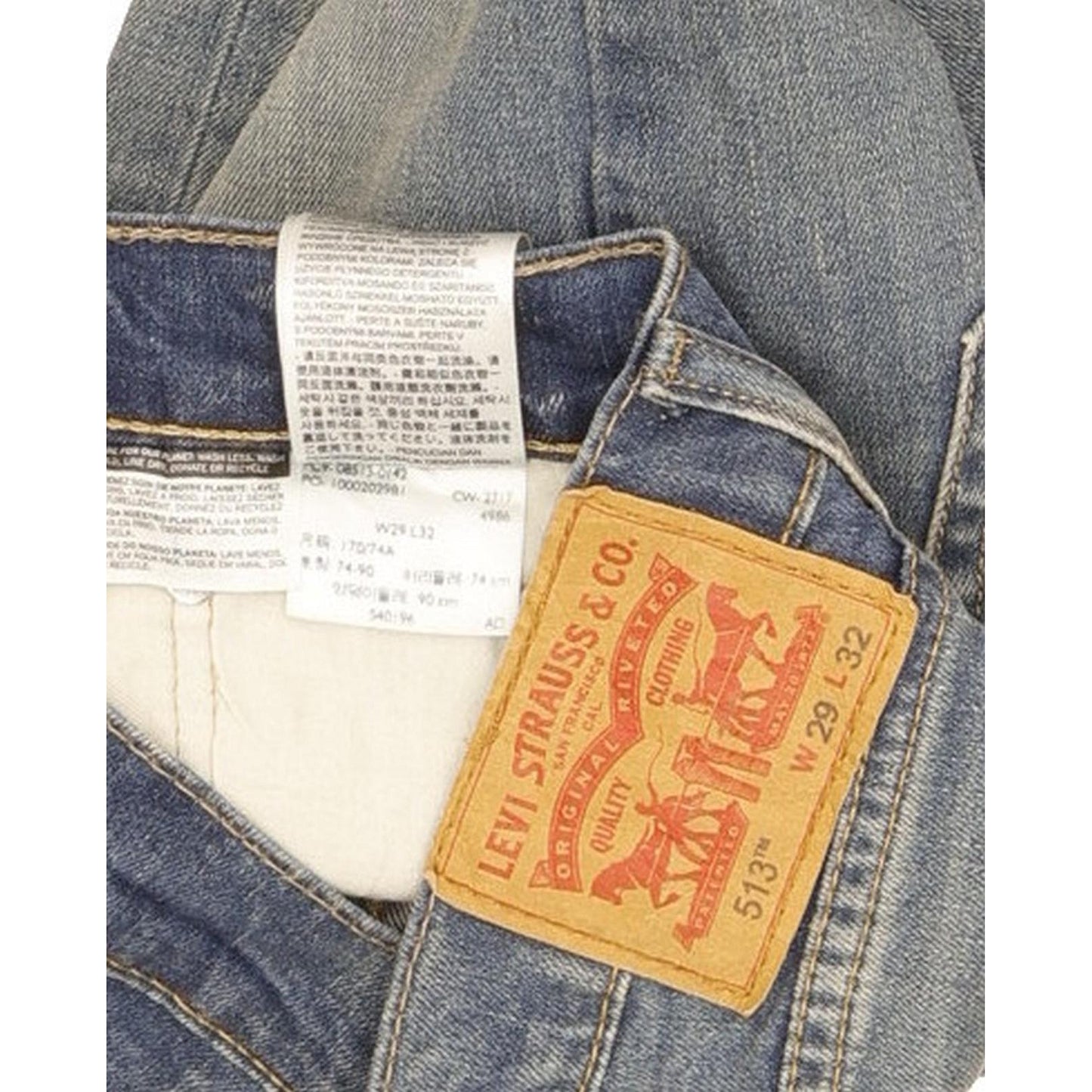 Levi's 513 Men Blue Straight Slim Stretch Jeans W29 L31