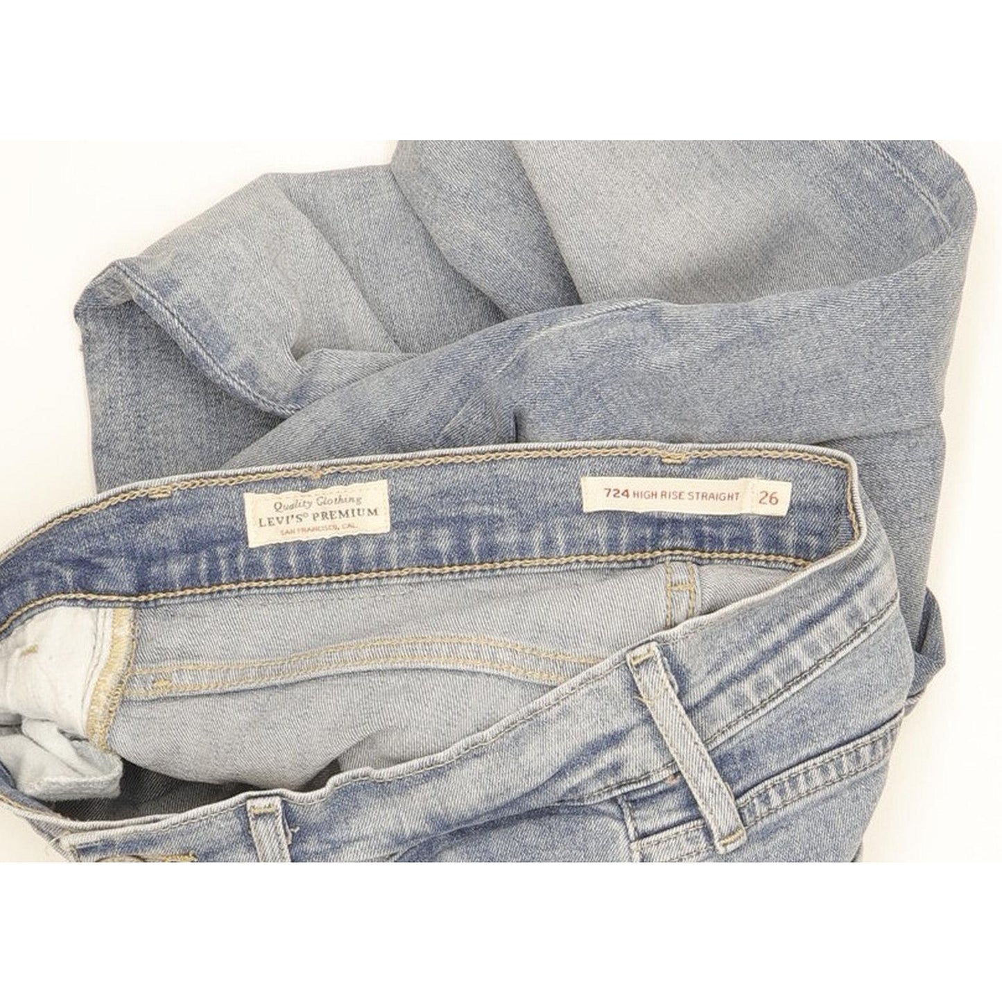 Levi's 724 Women Blue Straight Slim Stretch Jeans W26 L29