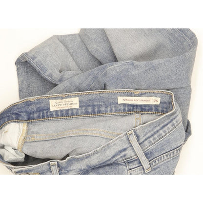 Levi's 724 Women Blue Straight Slim Stretch Jeans W26 L29
