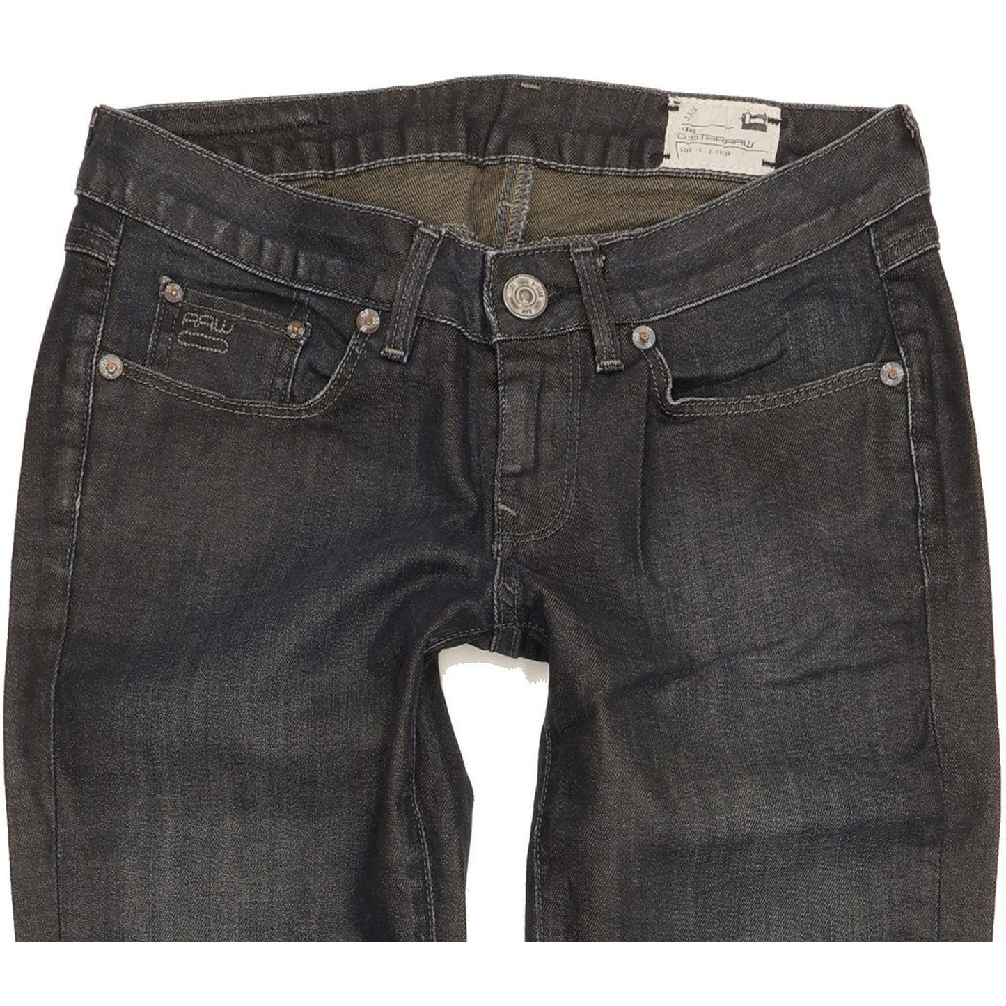 G-Star 3301 Women Navy Straight Slim Stretch Jeans W27 L33