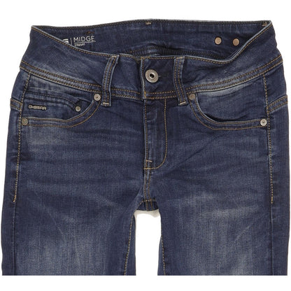 G-Star Midge Women Blue Straight Slim Stretch Jeans W28 L30