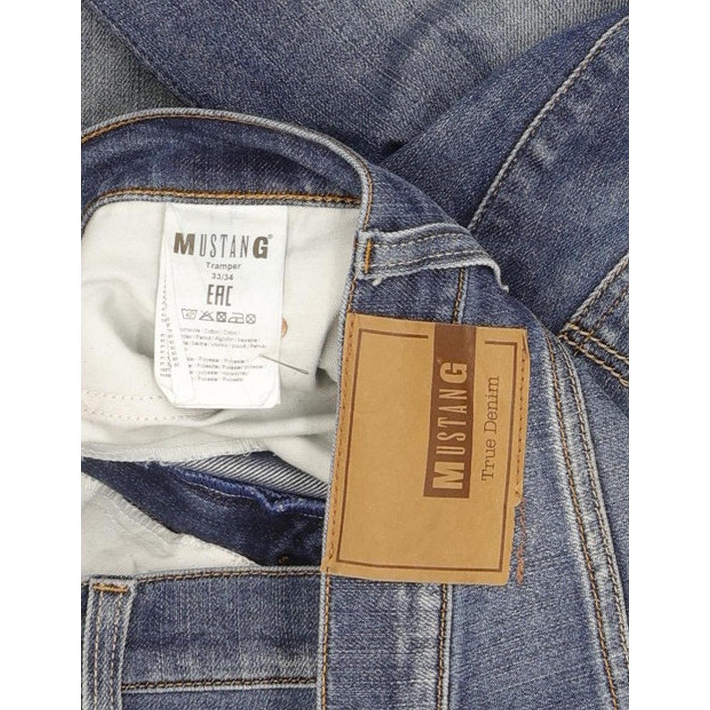 Mustang Tramper Men Blue Straight Regular Stretch Jeans W33 L33