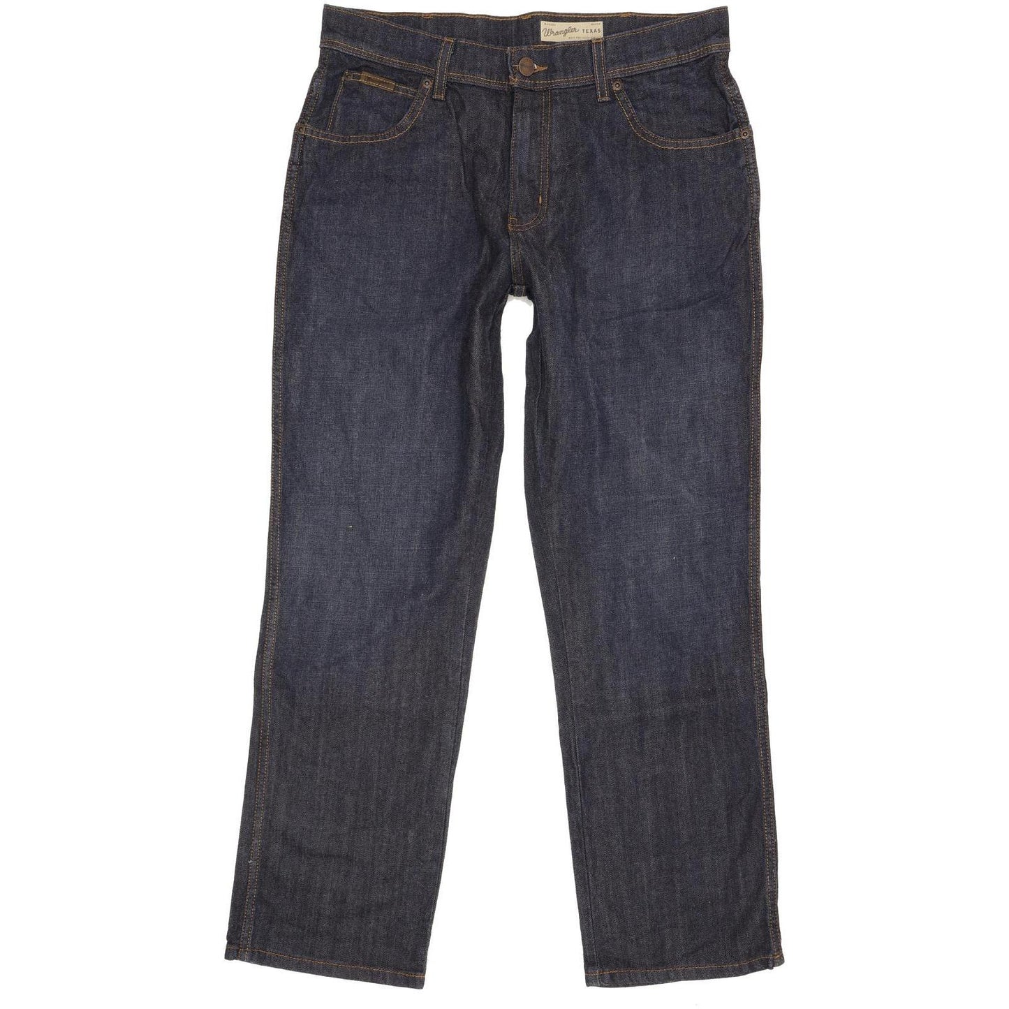 Wrangler Texas Men Navy Straight Regular Stretch Jeans W33 L30