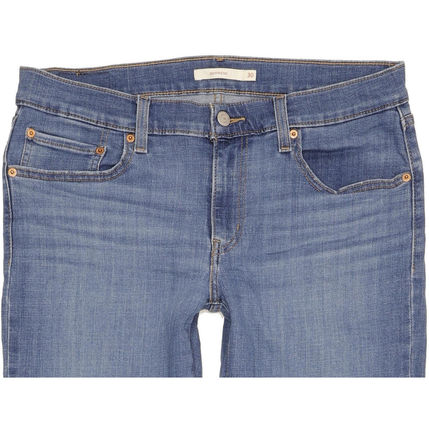 Levi's Women Blue Tapered Regular Boyfriend Stretch Jeans W30 L29