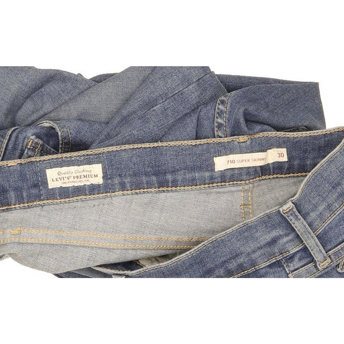 Levi's 710 Super Women Blue Skinny Slim Stretch Jeans W30 L30