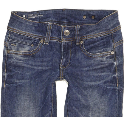 G-Star Midge Women Blue Straight Slim Stretch Jeans W25 L30