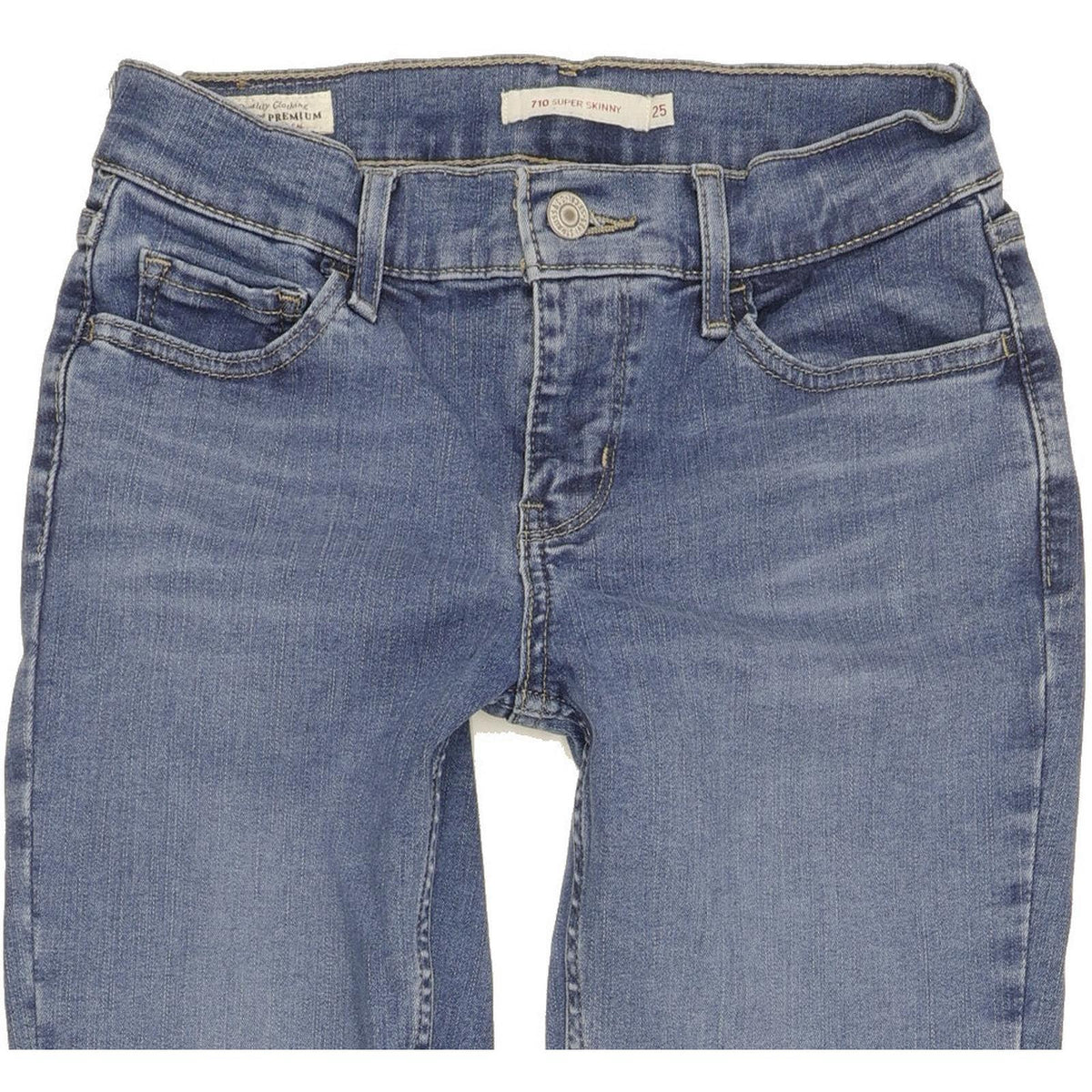 Levi's 710 Super Women Blue Skinny Slim Stretch Jeans W25 L29