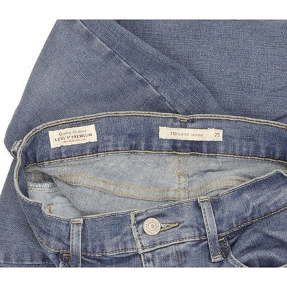 Levi's 710 Super Women Blue Skinny Slim Stretch Jeans W25 L29