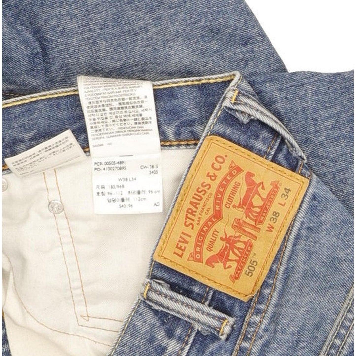 Levi's 505 Men Blue Straight Regular Jeans W38 L32