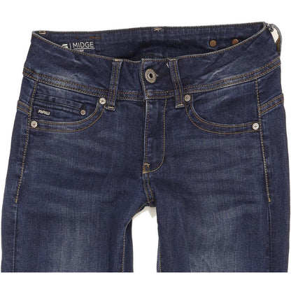 G-Star Midge Women Blue Straight Slim Stretch Jeans W27 L28