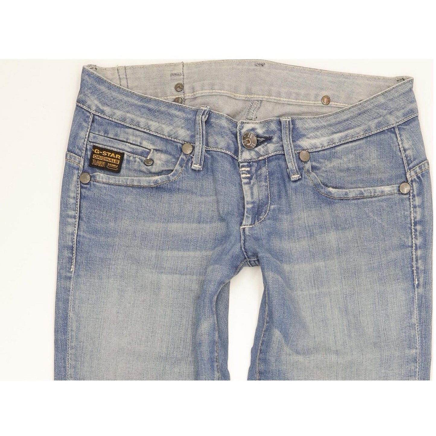G-Star Women Blue Straight Slim Stretch Jeans W28 L31