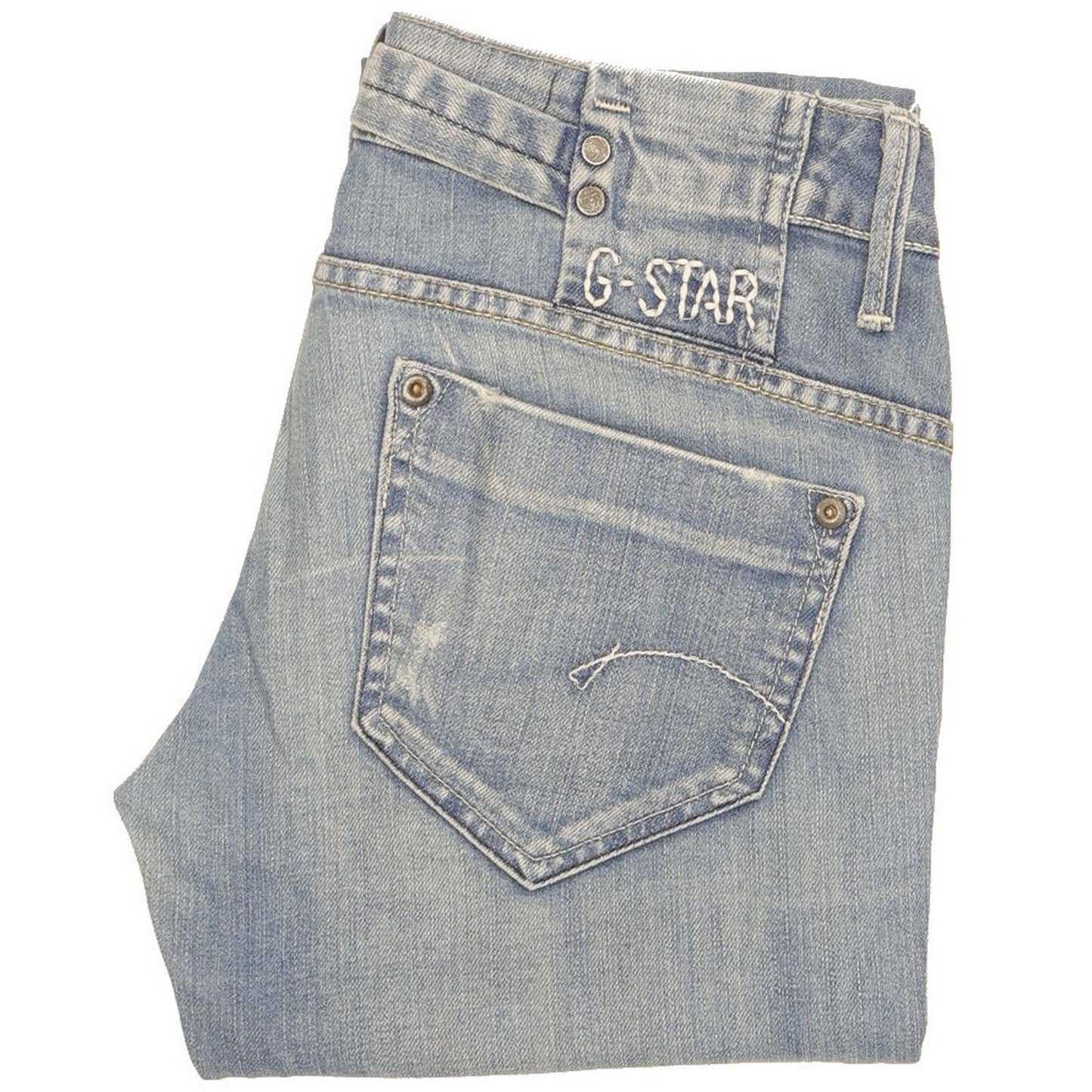 G-Star Women Blue Straight Slim Stretch Jeans W28 L31