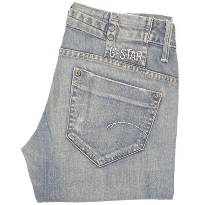 G-Star Women Blue Straight Slim Stretch Jeans W28 L31