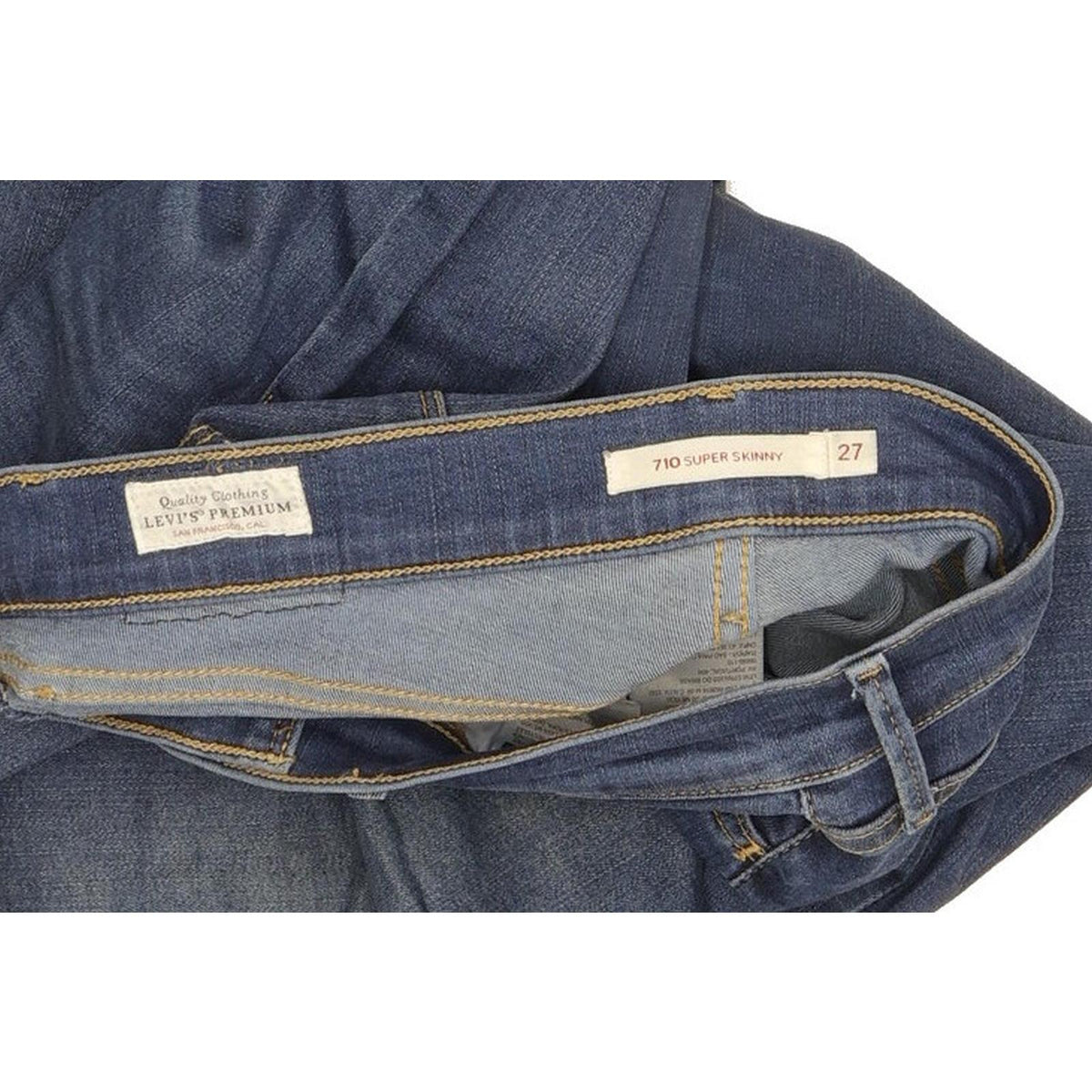 Levi's 710 Super Women Blue Skinny Slim Stretch Jeans W27 L30
