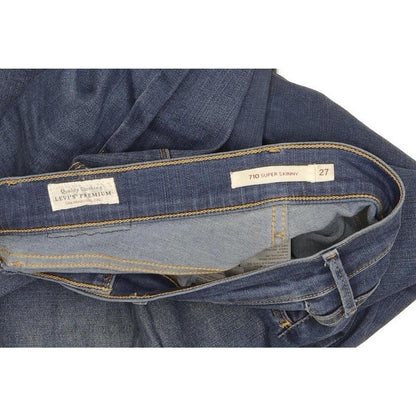 Levi's 710 Super Women Blue Skinny Slim Stretch Jeans W27 L30