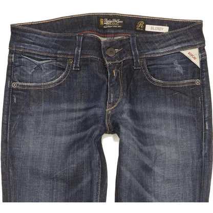 Replay Blondy Women Blue Straight Slim Stretch Jeans W26 L30