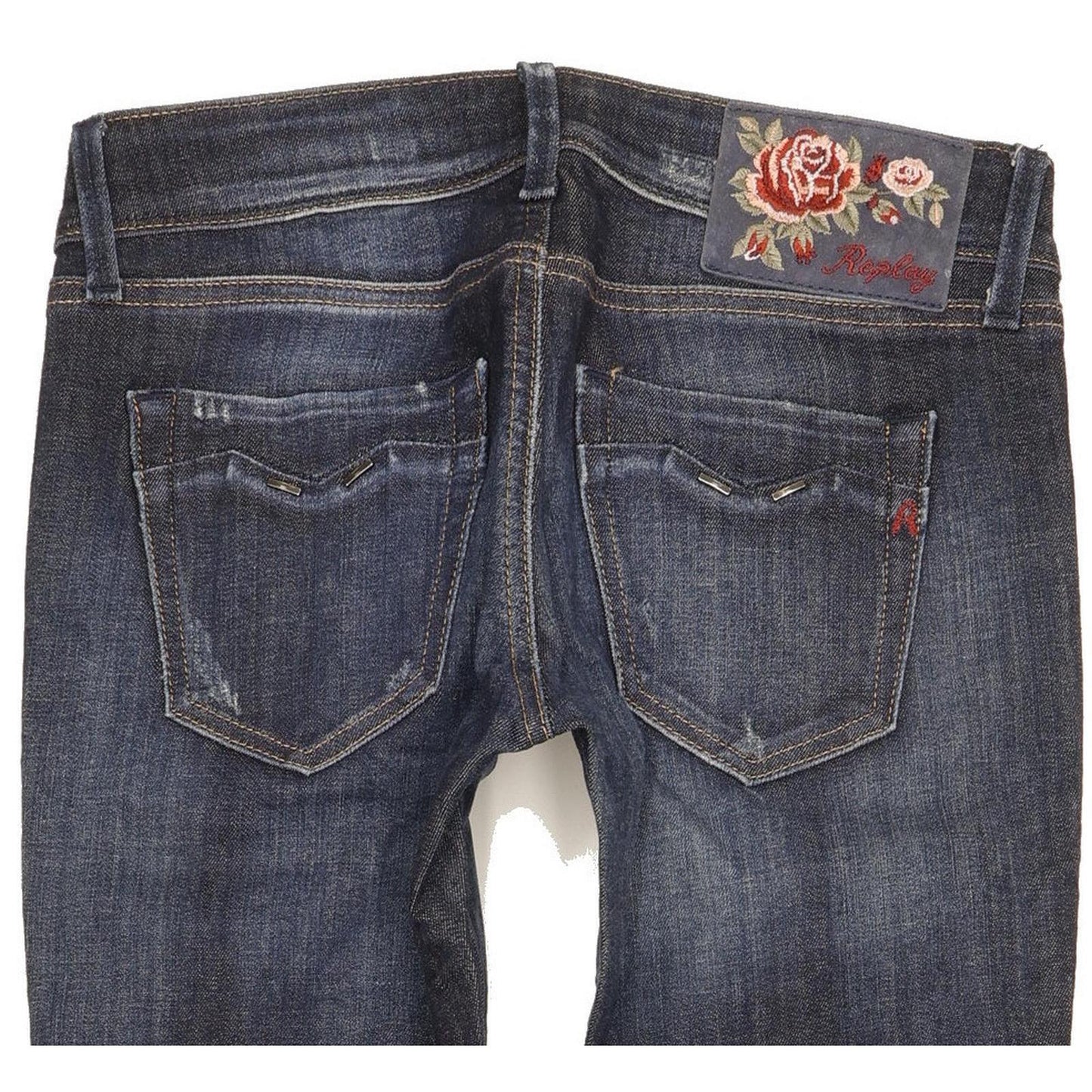 Replay Blondy Women Blue Straight Slim Stretch Jeans W26 L30