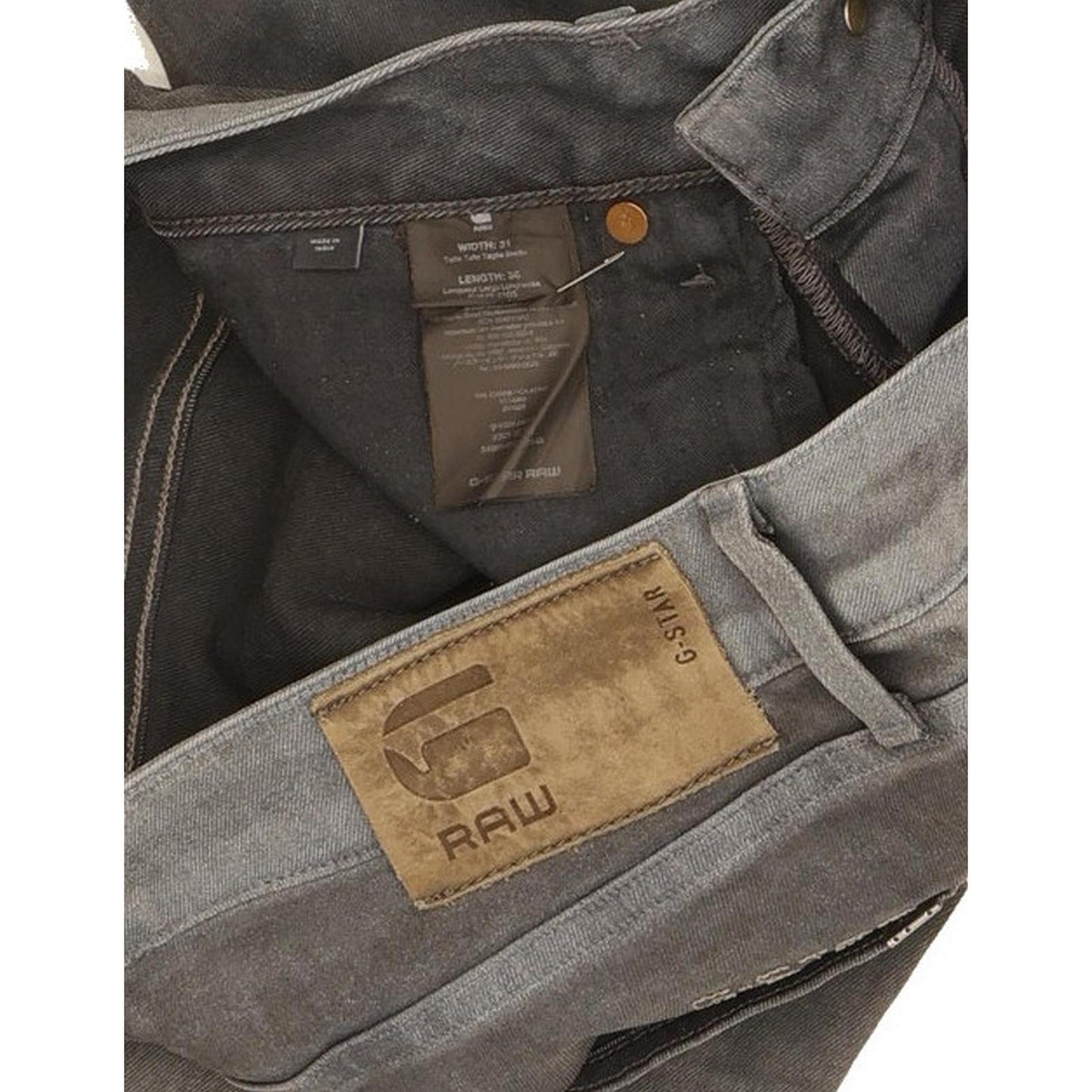 G-Star 3301 Men Grey Skinny Slim Stretch Jeans W31 L36