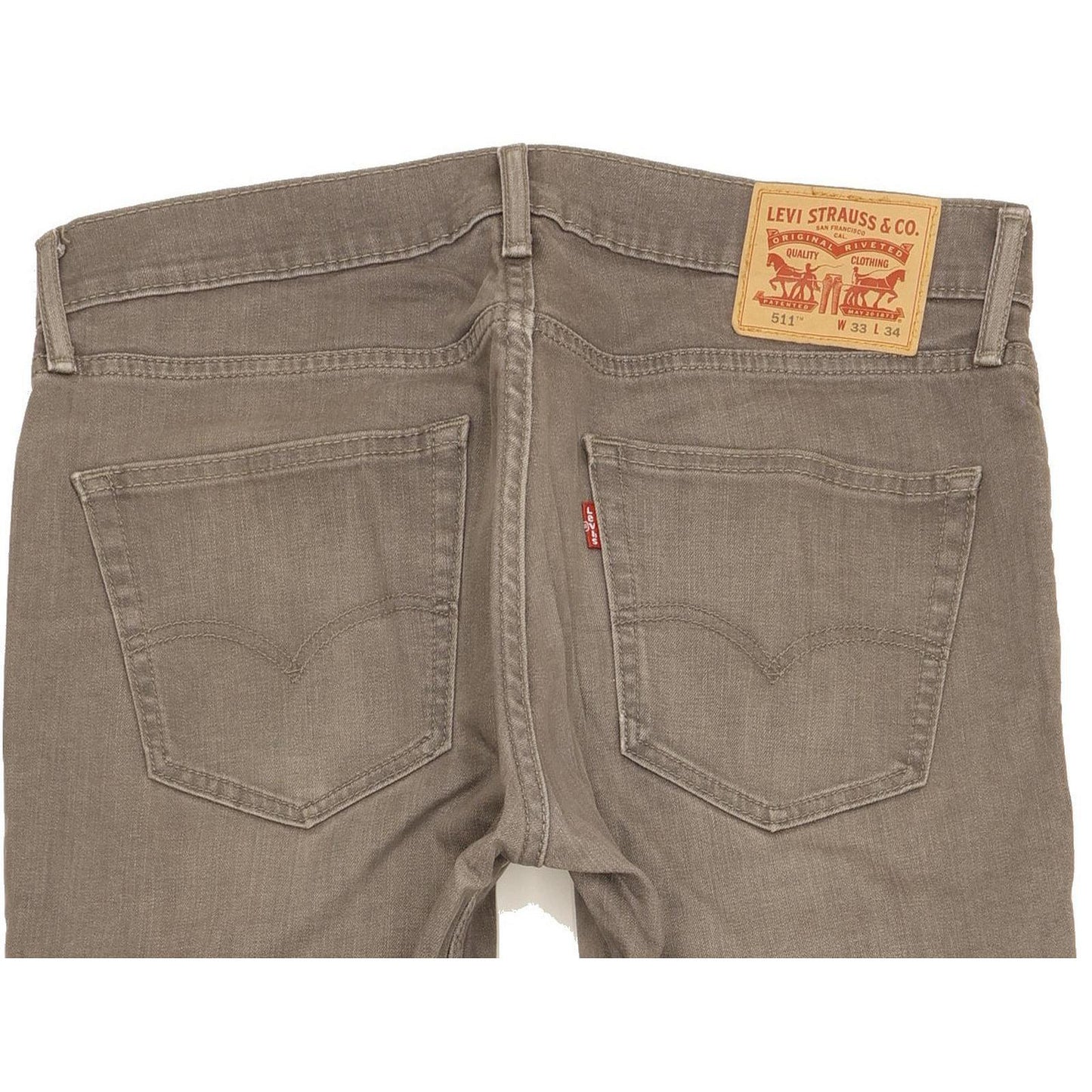 Levi's 511 Men Grey Straight Slim Stretch Jeans W33 L34