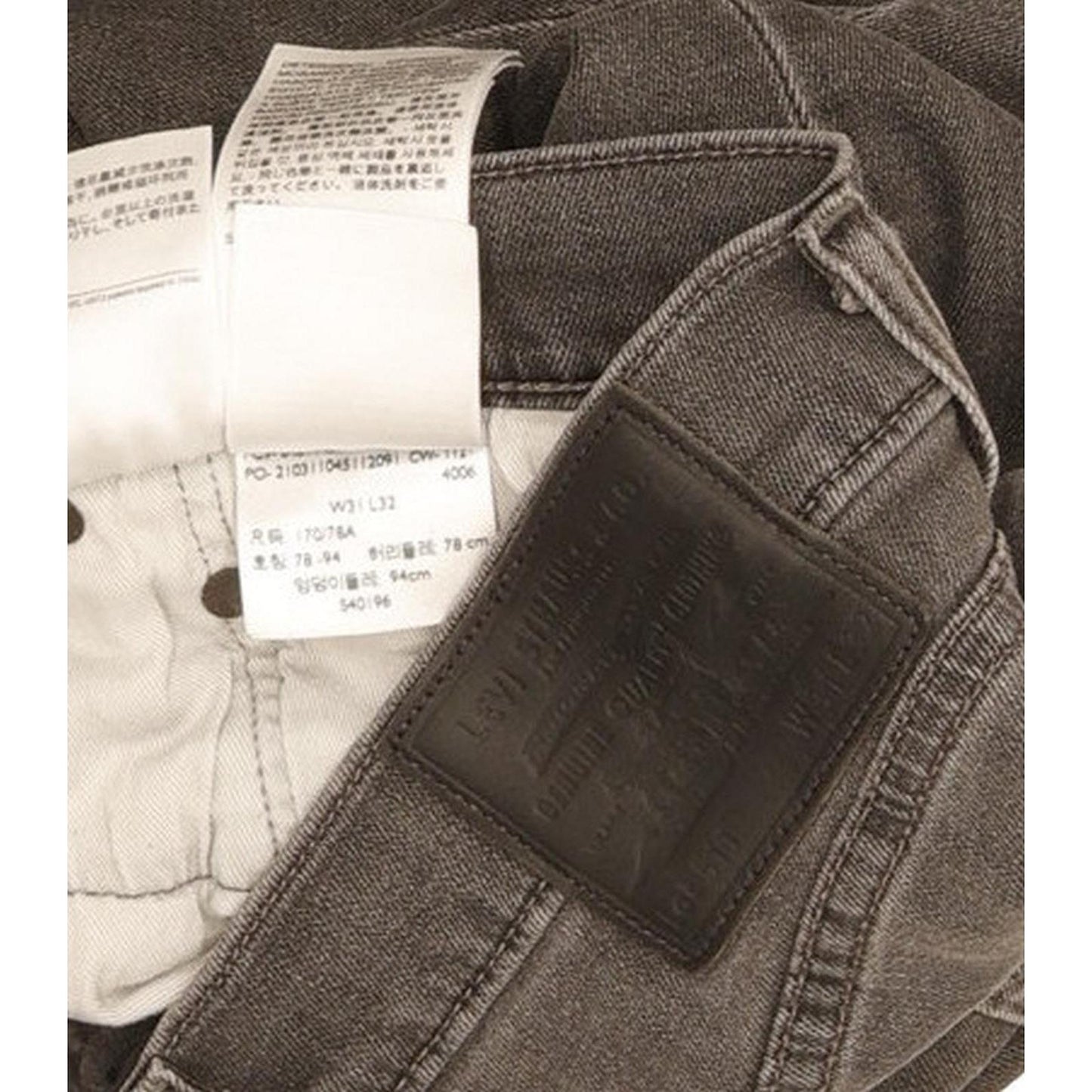 Levi's 511 Men Charcoal Straight Slim Stretch Jeans W31 L31
