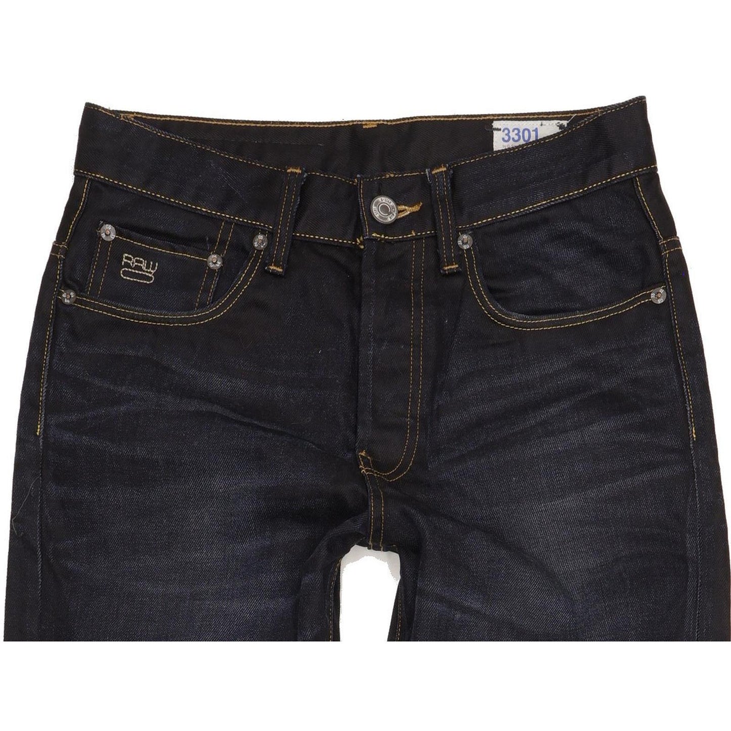 G-Star 3301 Men Navy Straight Slim Jeans W29 L34
