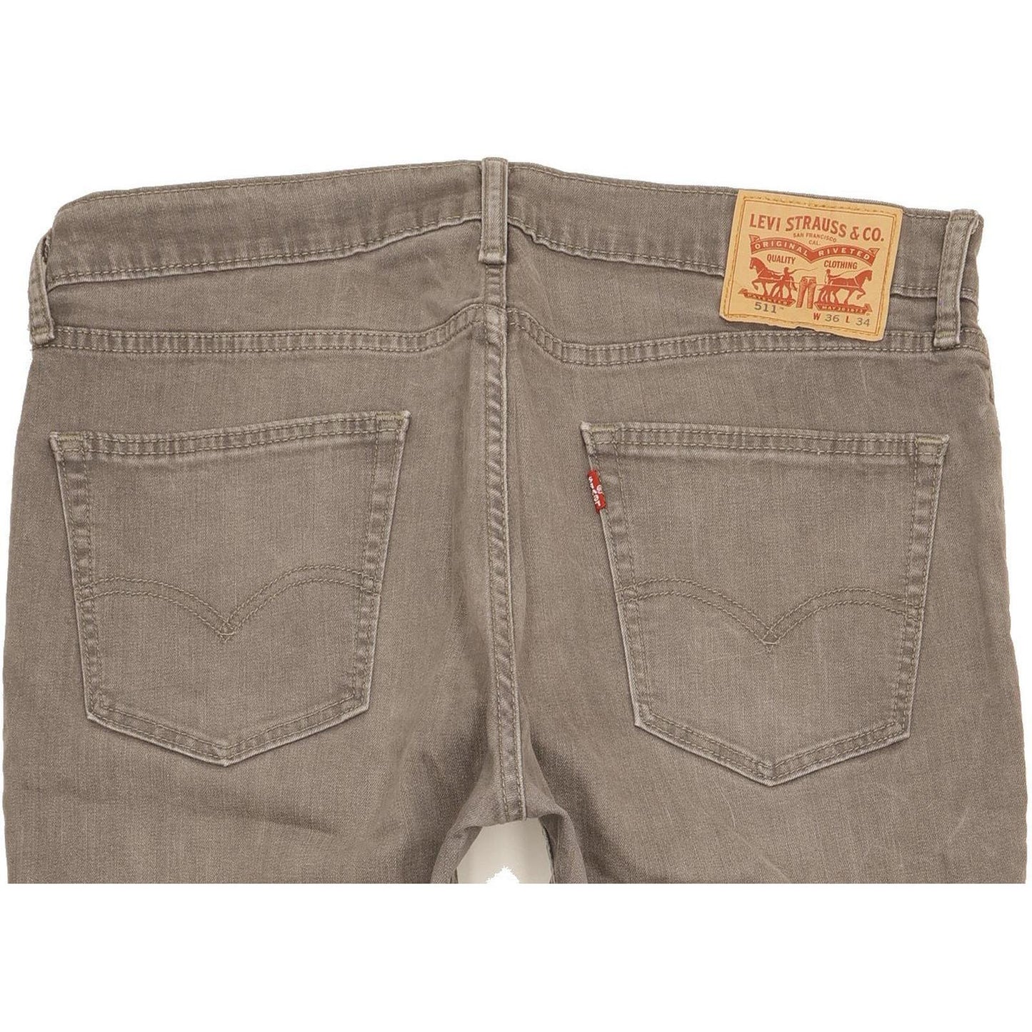 Levi's 511 Men Grey Straight Slim Stretch Jeans W36 L30