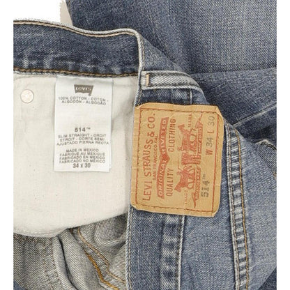Levi's 514 Men Blue Straight Slim Jeans W34 L30