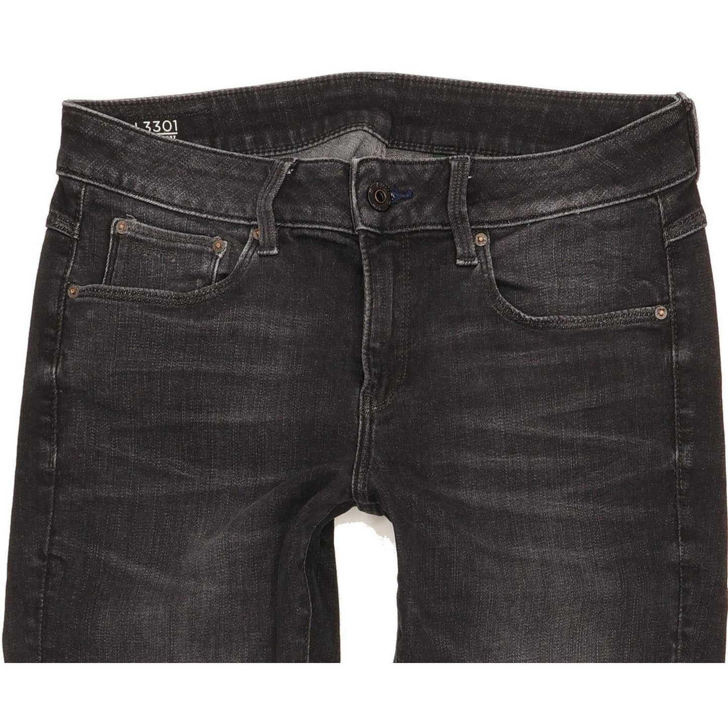 G-Star 3301 Ankle Women Black Skinny Slim Stretch Jeans W30 L30
