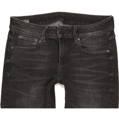 G-Star 3301 Ankle Women Black Skinny Slim Stretch Jeans W30 L30