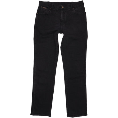 Wrangler Texas Men Black Straight Regular Stretch Jeans W36 L35