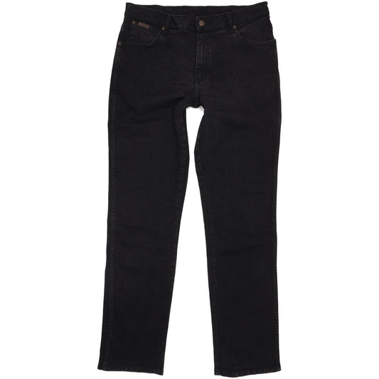 Wrangler Texas Men Black Straight Regular Stretch Jeans W36 L35