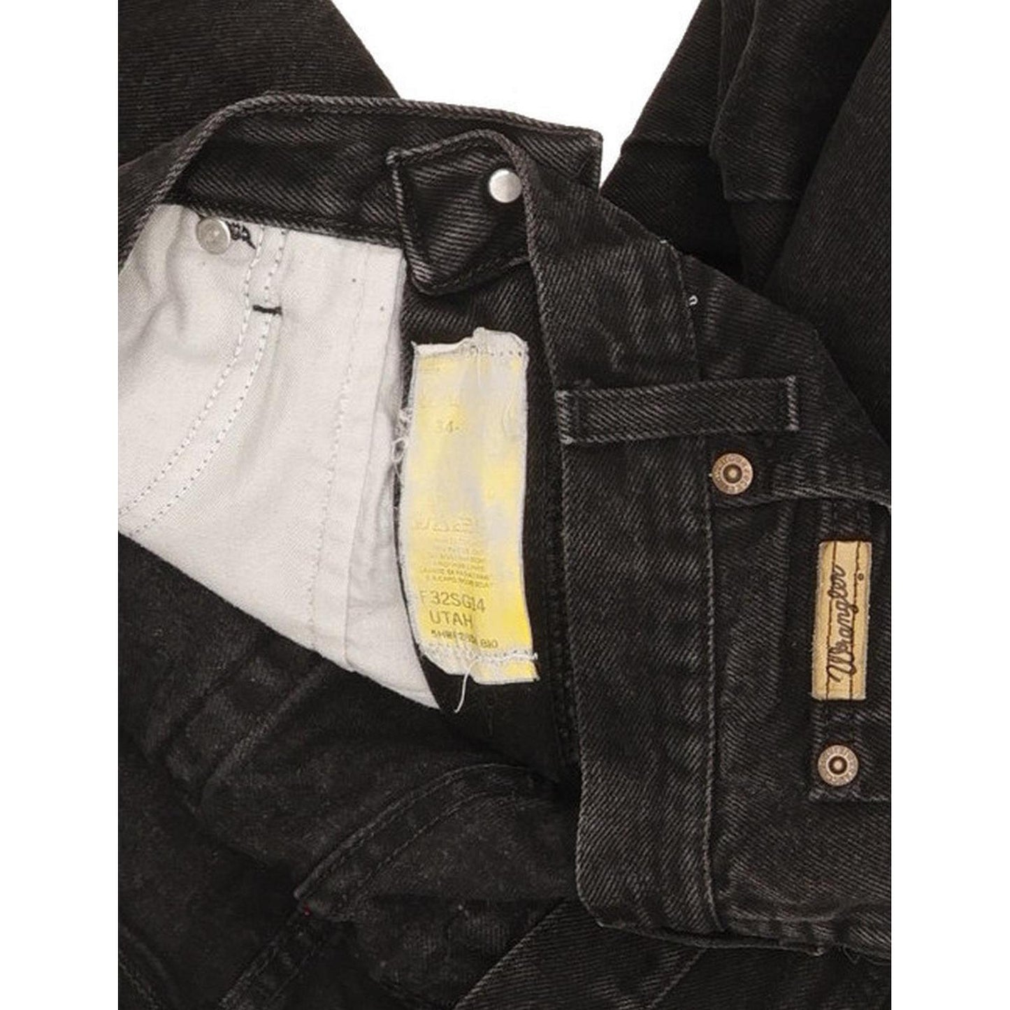 Wrangler Utah Men Black Straight Regular Jeans W33 L34