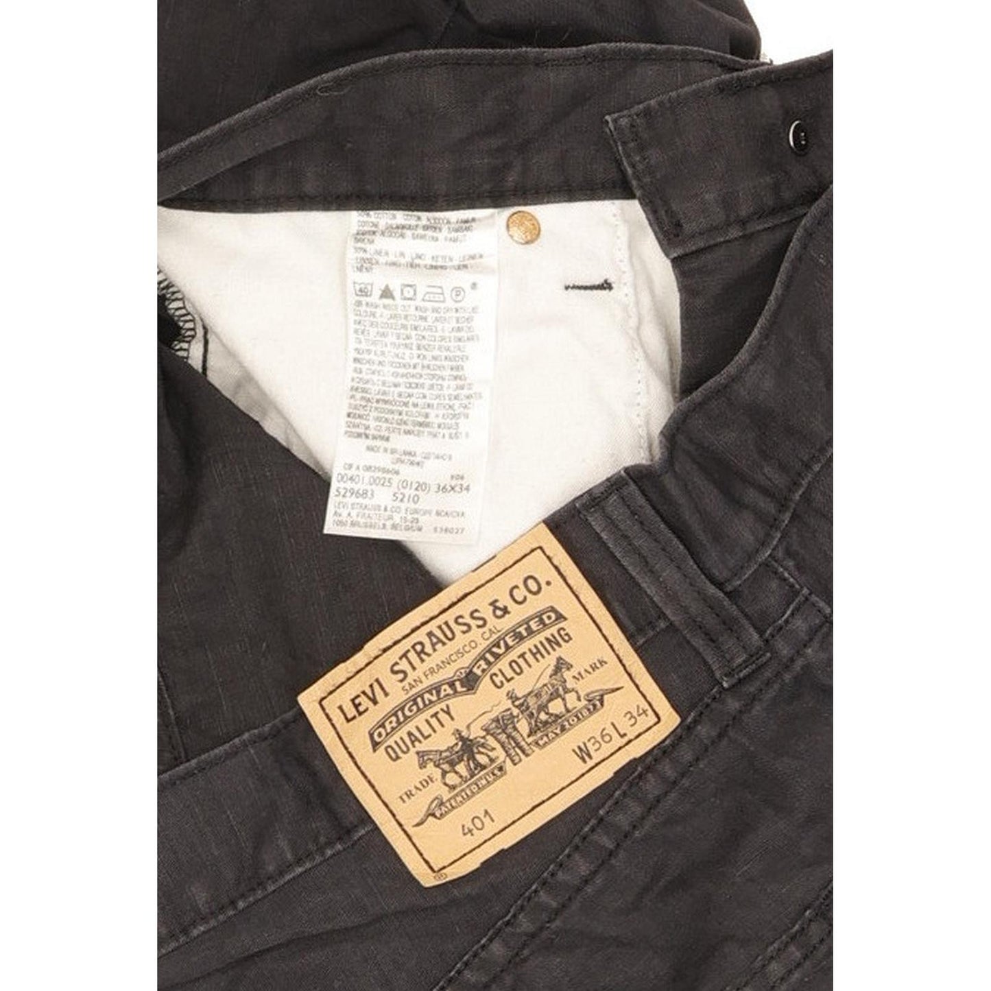 Levi's 401 Men Black Straight Regular Jeans W36 L33